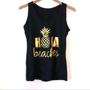 Hola Beaches Black Sleeveless Top size S